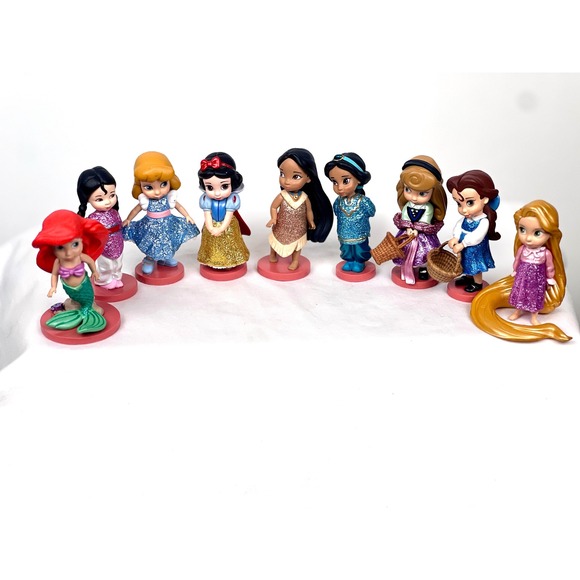 Disney Animator Princess 3" Figures set of 9 Ariel Belle Snow White Pocahontas - Picture 4 of 16
